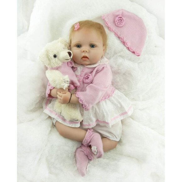 🆕 20 inches Vinyl Body Realistic Reborn Baby Girls Doll - Picture 3 of 7